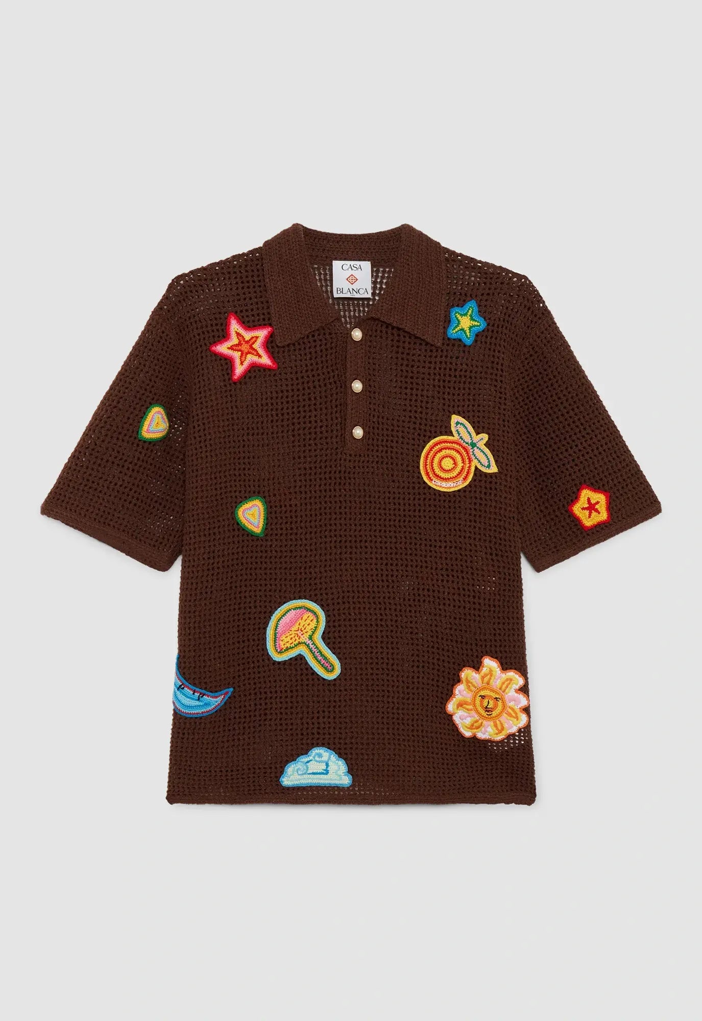 Green Cropped Knit Polo Shirt